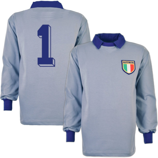 Italy Retro Goalkeeper Shirt W.C. 1982 + Number 1 (Zoff)