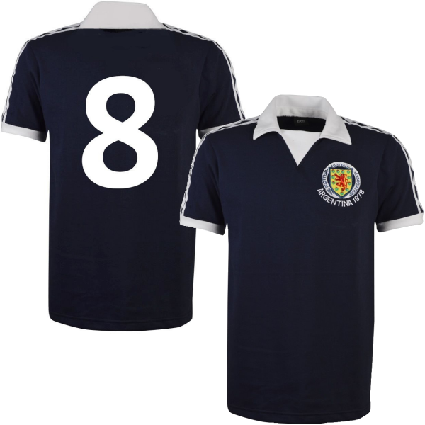 Scotland Retro Football Shirt World Cup 1978 + Number 8 (Dalglish)