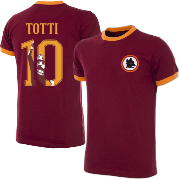 AS Roma Retro Football Shirt 1978-79 + Totti 10 (Photo Style)