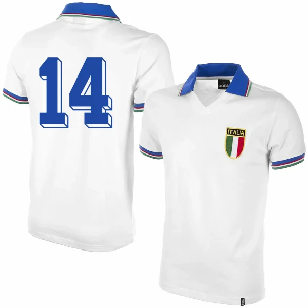 COPA Football - Italy Away Retro Shirt WC 1982 + Number 14