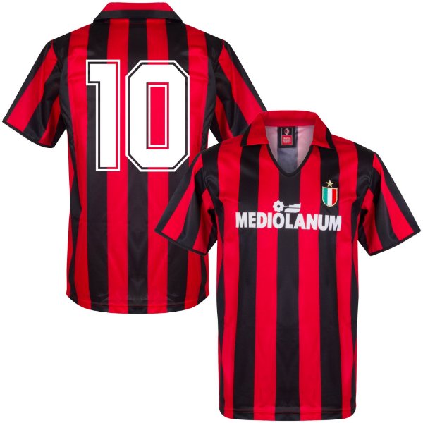 AC Milan Retro Voetbalshirt 1988-1989 + Nummer 10