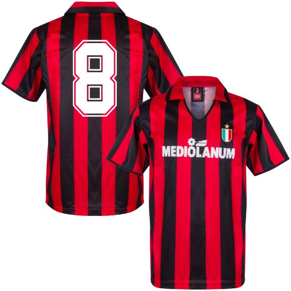 AC Milan Retro Voetbalshirt 1988-1989 + Nummer 8