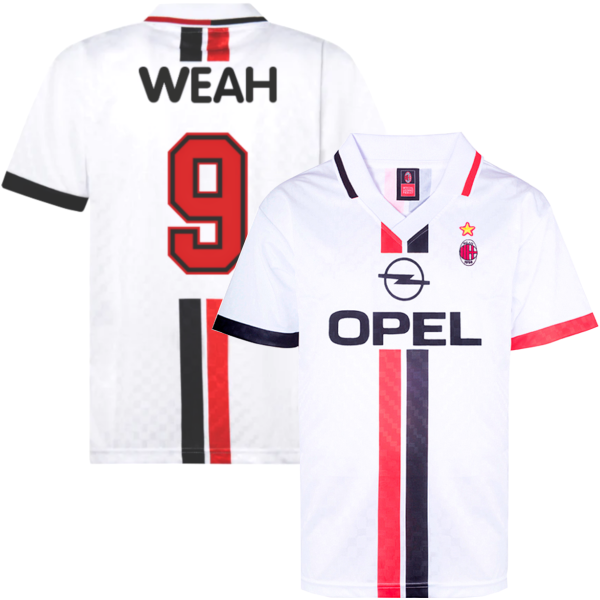 AC Milan Retro Football Shirt Away 1995-1996 + Weah 9